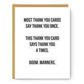 Thank You 4 Times Card